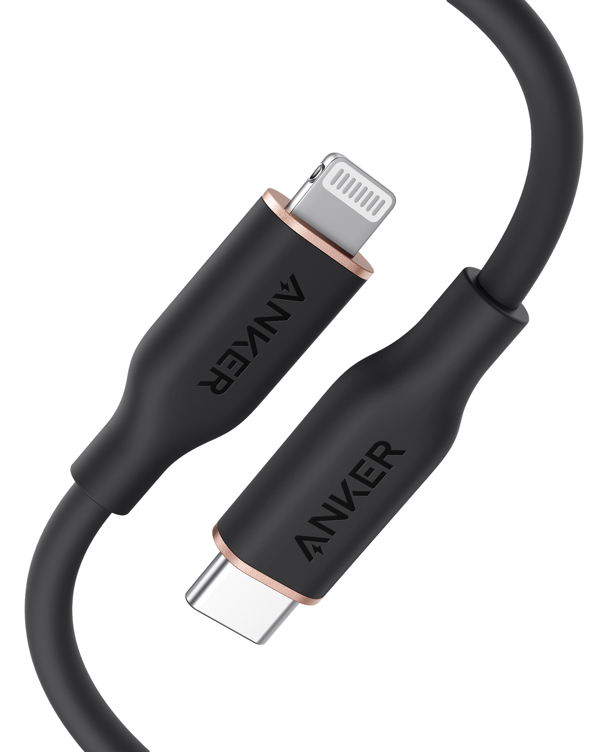 Anker 641 USB-C to Lightning charging cable with silicone insulation, designed for fast and reliable device charging.