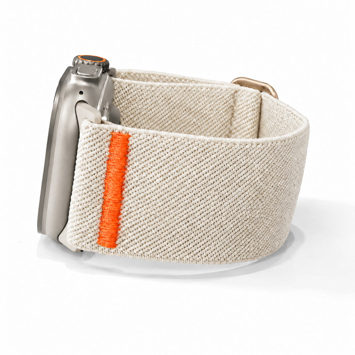 White titanium active stretch band by Robust, flexible resistance band for fitness and strength training exercises.