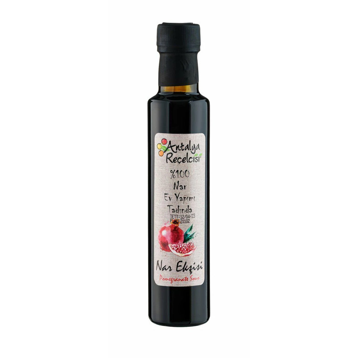 S101 Antalya Pomegranate Sour in 250g pantry package, vibrant pomegranate seeds and sour syrup in clear jar.
