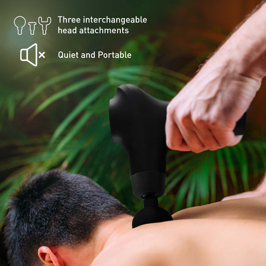 Pursonic Relax & Restore bundle with a multi-level back stretcher and a 3-speed massage gun for muscle relief.