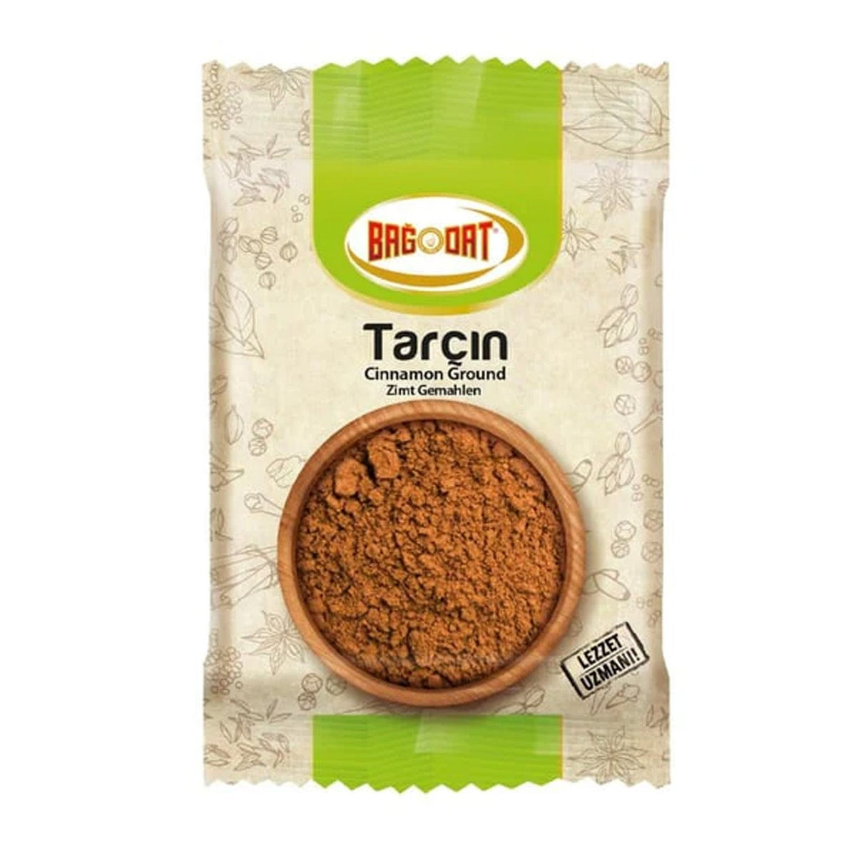 Ground cinnamon from Bagdat in 45g packet, part of S101 mixed spices and seasonings, showing the cinnamon spice in a clear package.