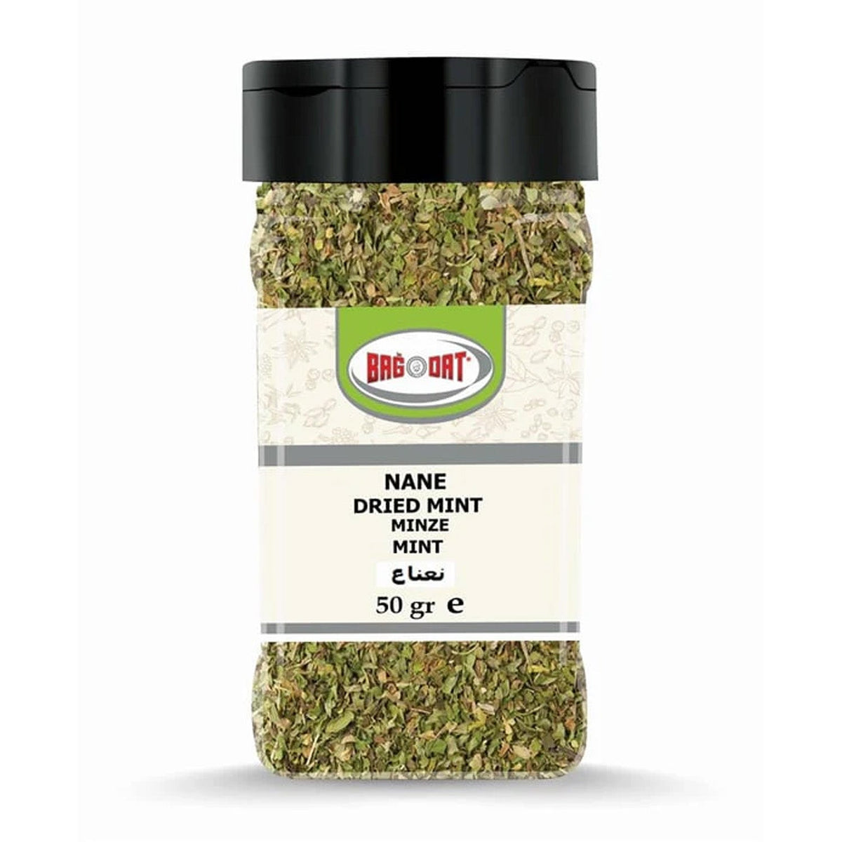 Bagdat dried mint in a 50g package, part of S101 mixed spices and seasonings, showing fresh green dried mint leaves.