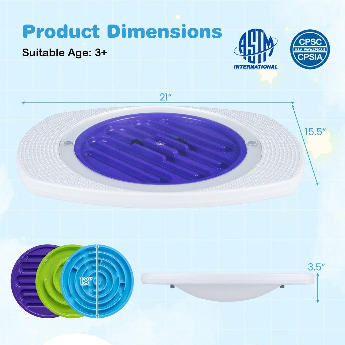 Kids' GBruno Store balance board maze with three difficulty levels, featuring colorful maze design for improved balance and coordination.