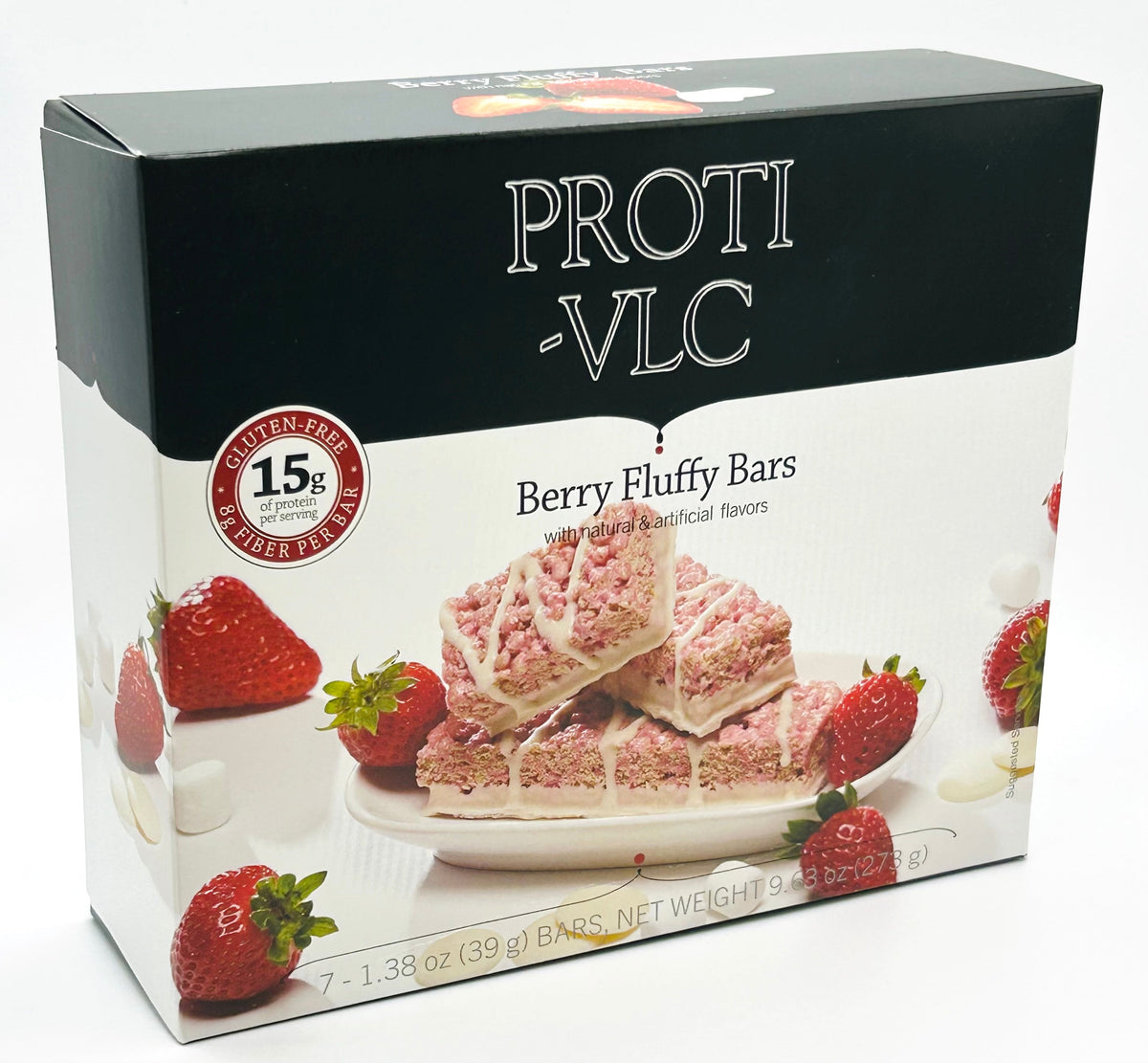 AmBari Nutrition Fluffy Berry Bar, a protein bar with a soft texture and berry flavor, displayed on a white background.