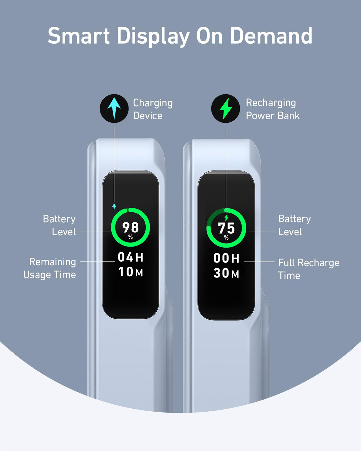 Blue Anker MagGo Power Bank 10K with magnetic wireless charging and USB-C port for portable device power.