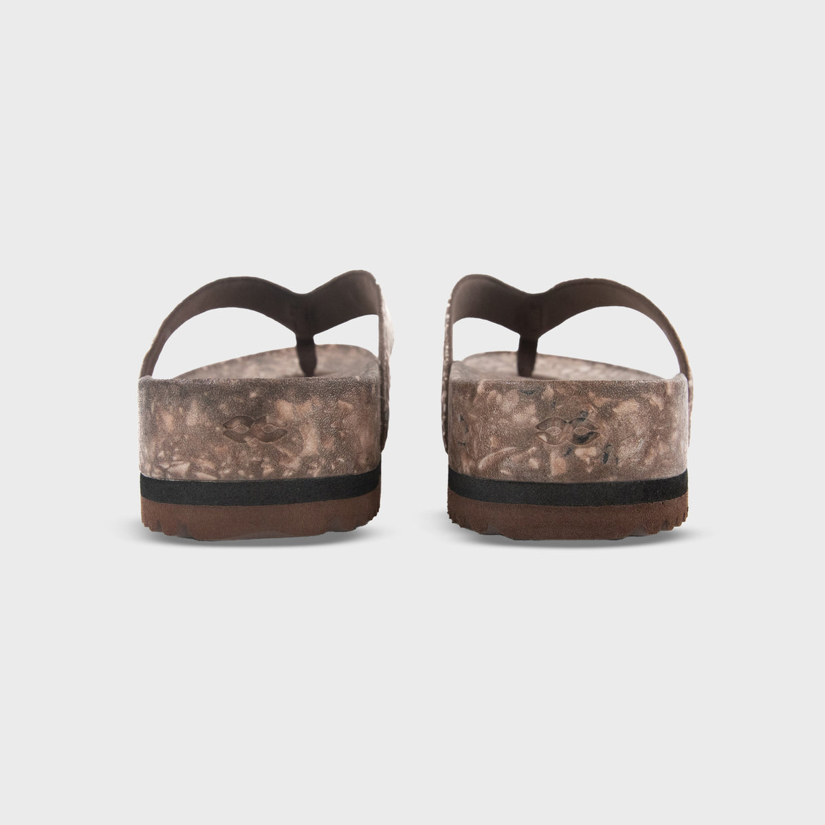 Rear view of Fleks West Beach Flip Flop in coconut shell design, featuring comfortable straps and casual beachwear style.
