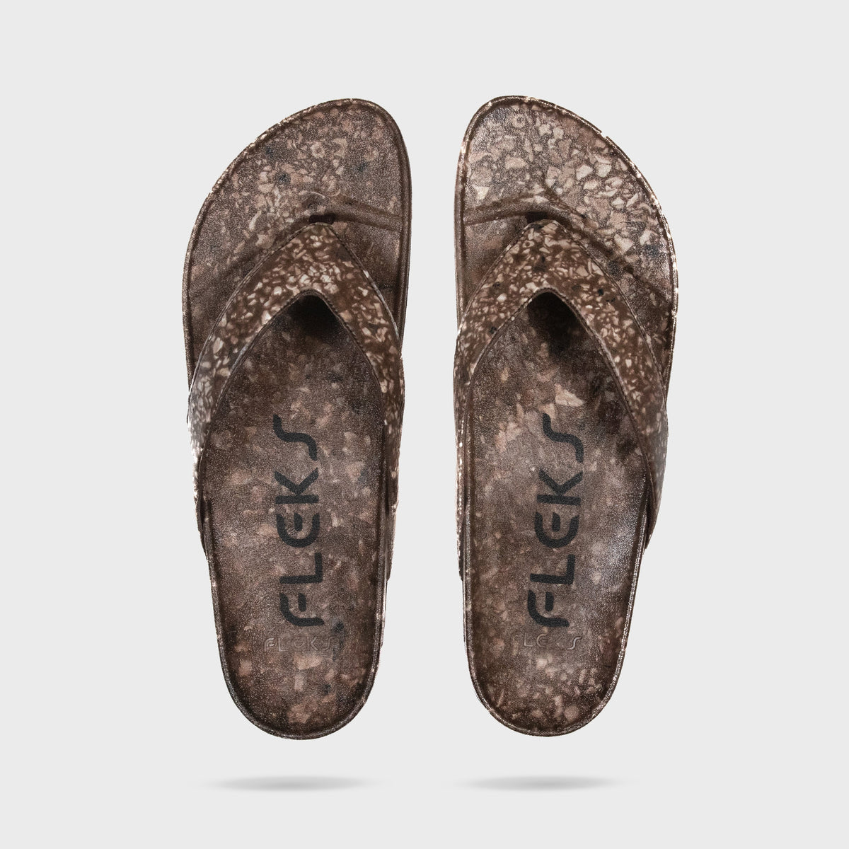 Fleks West Beach Flip Flop with coconut shell design, featuring tan straps and a cushioned sole for beach or casual wear.