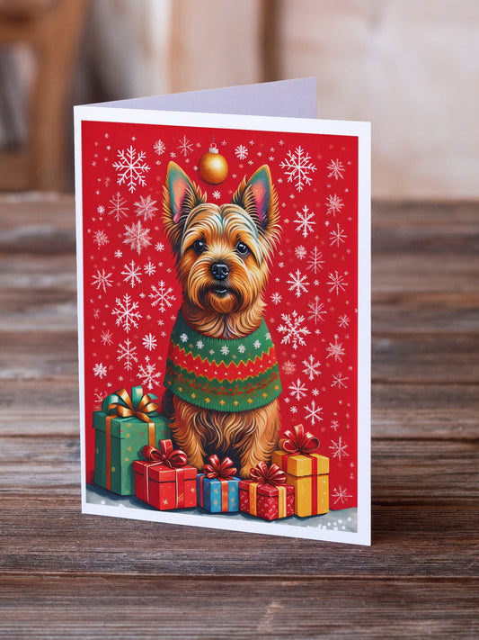 Set of 8 Norwich Terrier Christmas greeting cards by Caroline's Treasures featuring festive holiday designs.