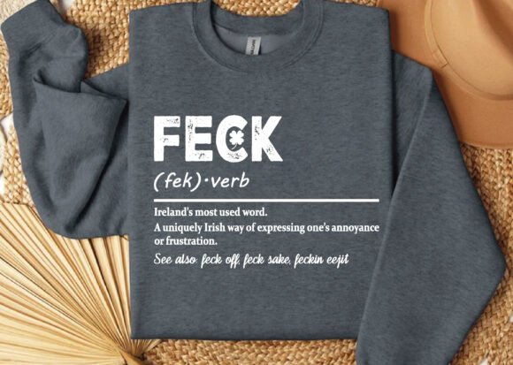 Men's Feck Irish St. Patrick's Day graphic T-shirt by Spun Bamboo with Irish SVG design, made of bamboo and cotton fabric.