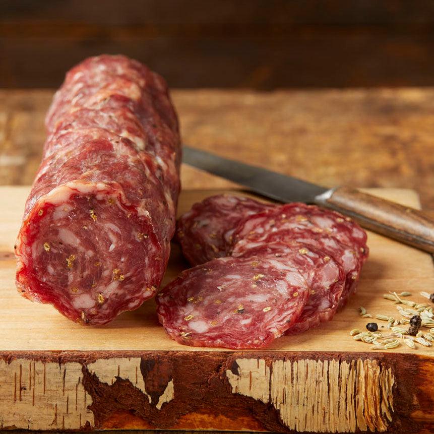 Gastros Craft Meats Weekender Set with fennel and wine, featuring six pieces of gourmet cured meats and accompaniments.