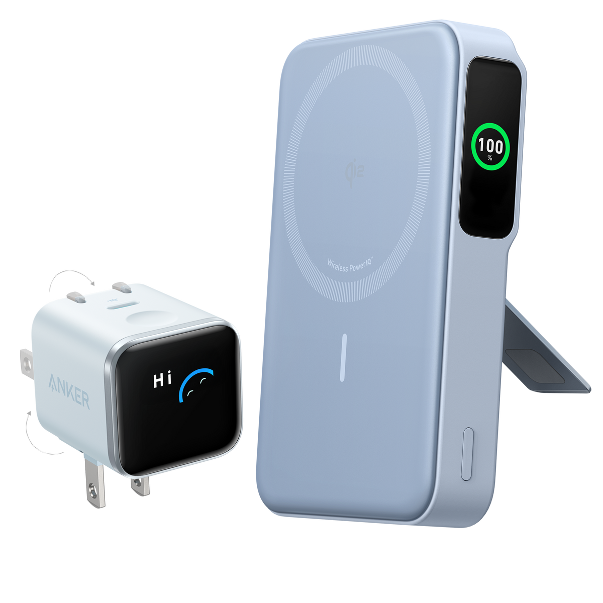 Anker MagGo 10K Power Bank showing a sleek black portable charger with MagSafe magnetic connection capability.