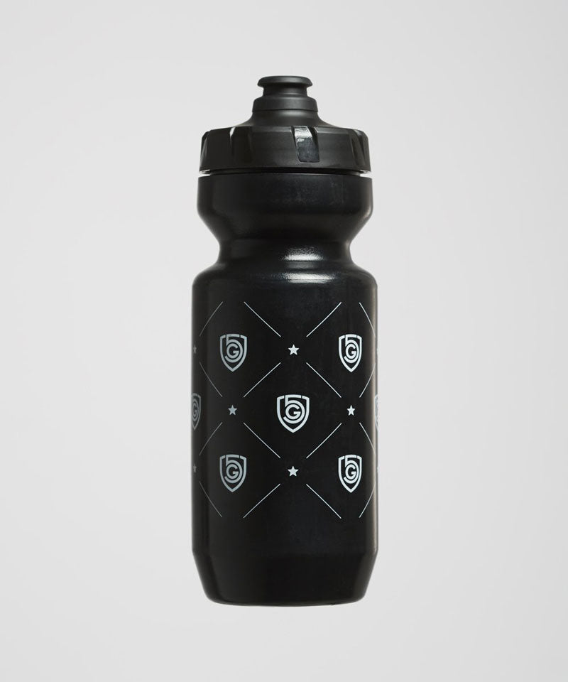 Black G5 Purist 22oz water bottle for training by Goal Five, featuring a sleek design and durable construction.
