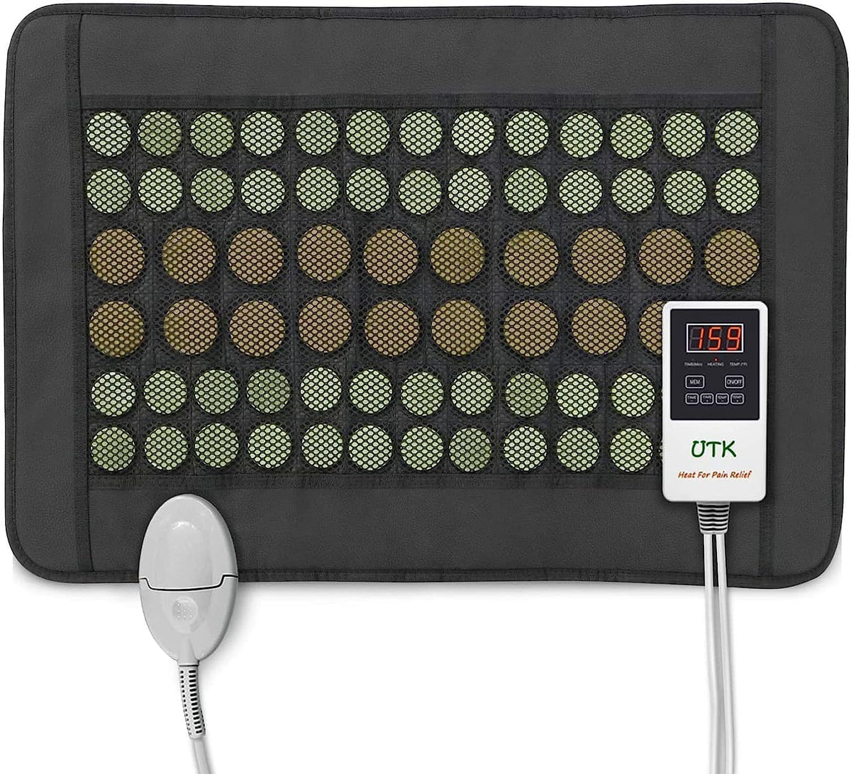 iReliev Far Infrared Jade and Tourmaline Heating Pad, 23.5" x 16", with natural jade and tourmaline stones for soothing warmth