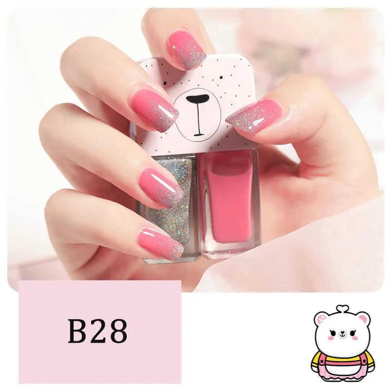 Bright candy color nail polish by Blushimmer, water-based, quick-drying, waterproof, no peel, long-lasting manicure.