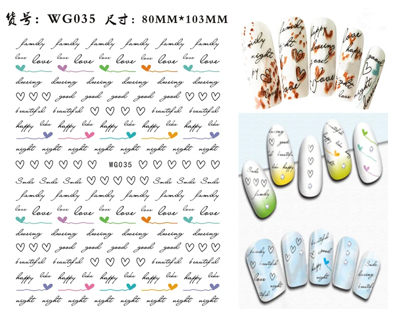 Black Gothic nail art stickers featuring Old English letter transfers for decorative nail design by Blushimmer.