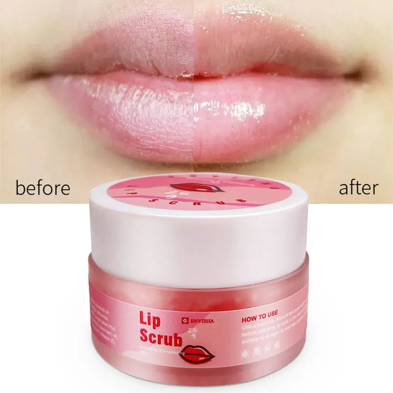 Blushimmer ENVISHA Sugar Lip Scrub Cream with organic mint, moisturizing and exfoliating for smooth, nourished lips.