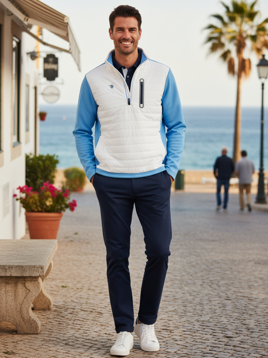 White Water Life Hampton Pullover technical quarter zip layered top, light-colored fabric, designed for outdoor activities and comfort
