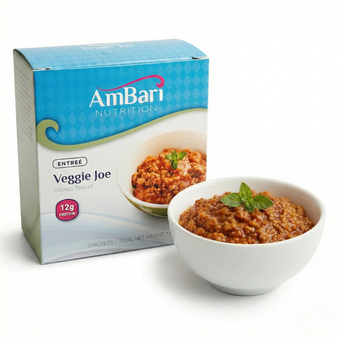 Vegetarian Sloppy Joe by AmBari Nutrition featuring a high-protein veggie filling in a sandwich bun.