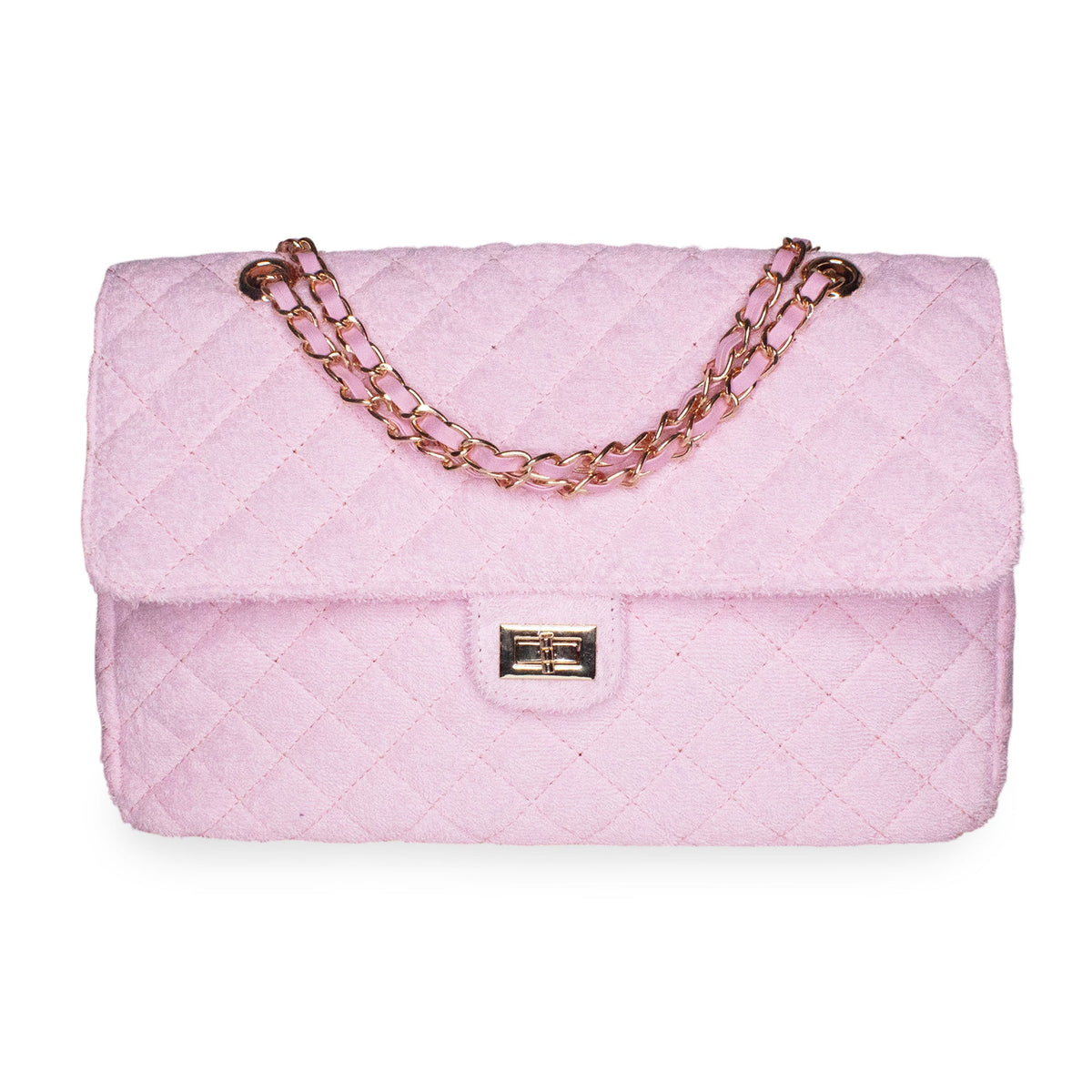 Medium Shoreline Flap in blush pink by BEACH HAUS, shown with its flap open and interior details visible.