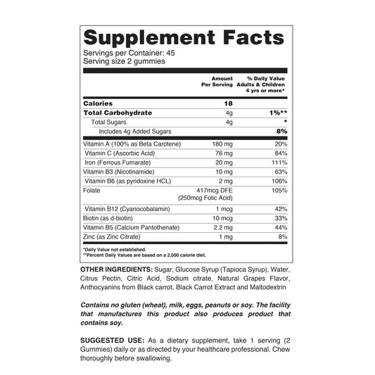 Iron multivitamin tapioca snack by Your Label, showing a close-up of the textured tapioca product in a clear container.