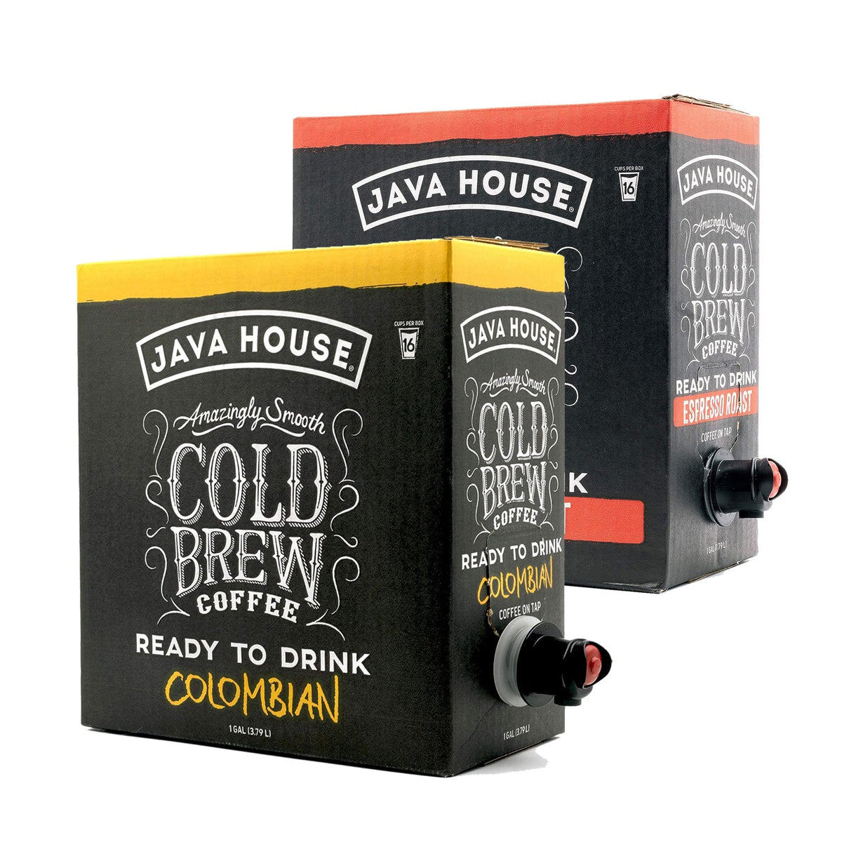 Java House Cold Brew Coffee on tap in a dispenser, ready to serve, with a sleek and modern presentation.