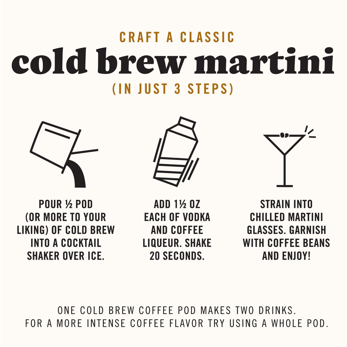 Java House Cold Brew Espresso Martini Mix in a bottle, ready for making flavorful espresso martinis at home.
