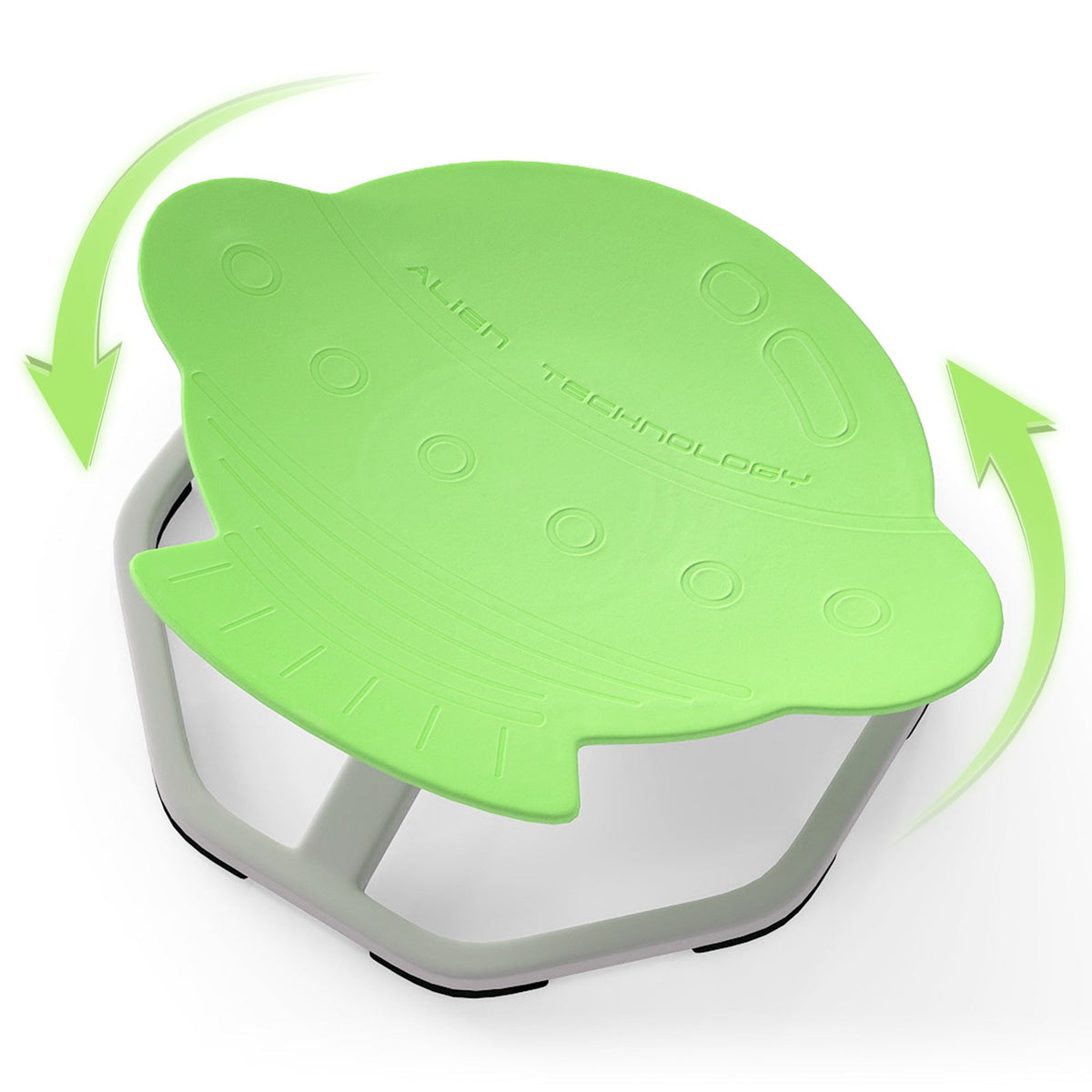 Kids sensory swivel chair with 360° spinning seat and metal base, designed for children’s comfort and sensory play.
