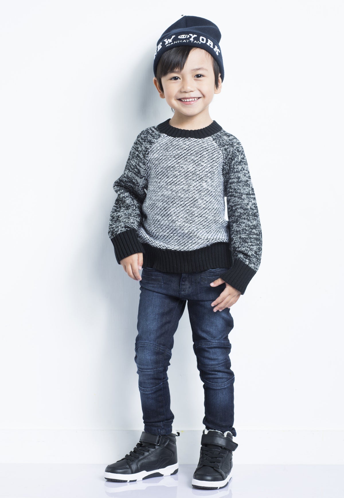 Dark denim biker jeans by IndigoPaper featuring rugged design and classic five-pocket style.