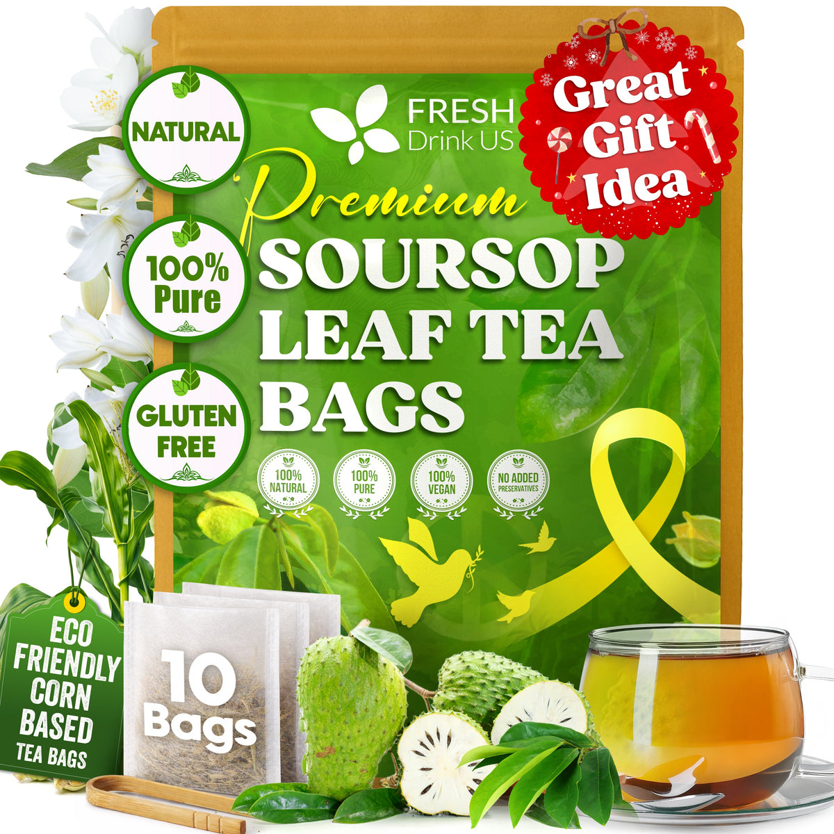 Premium Soursop Leaves Tea Bags