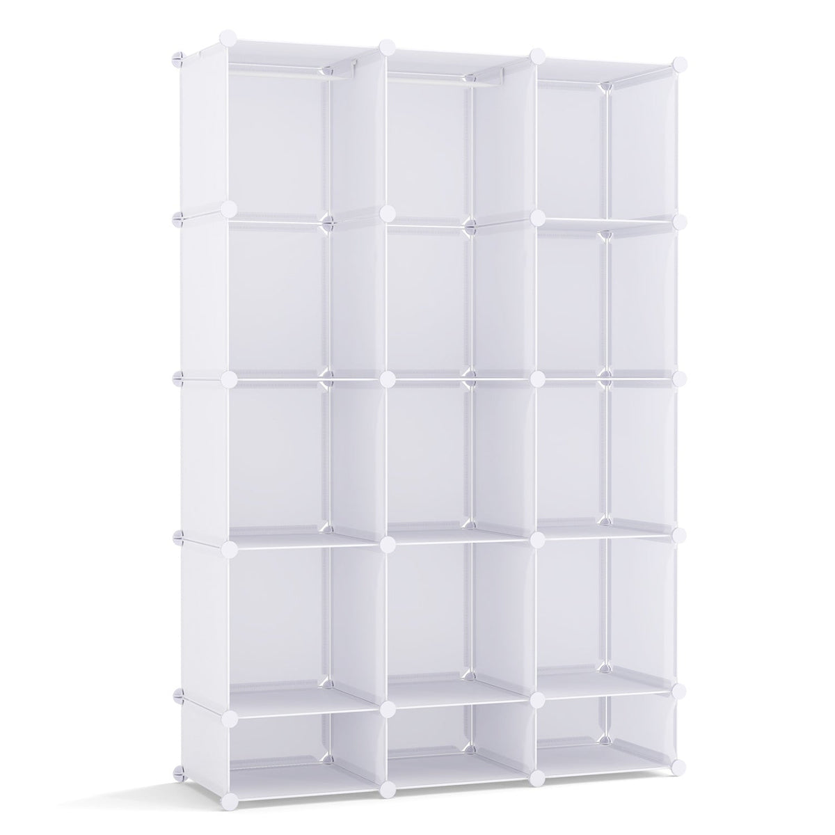 13-cube modular kids wardrobe with hanging rod and shelves, made by GBruno Store, designed for children's storage and organization.