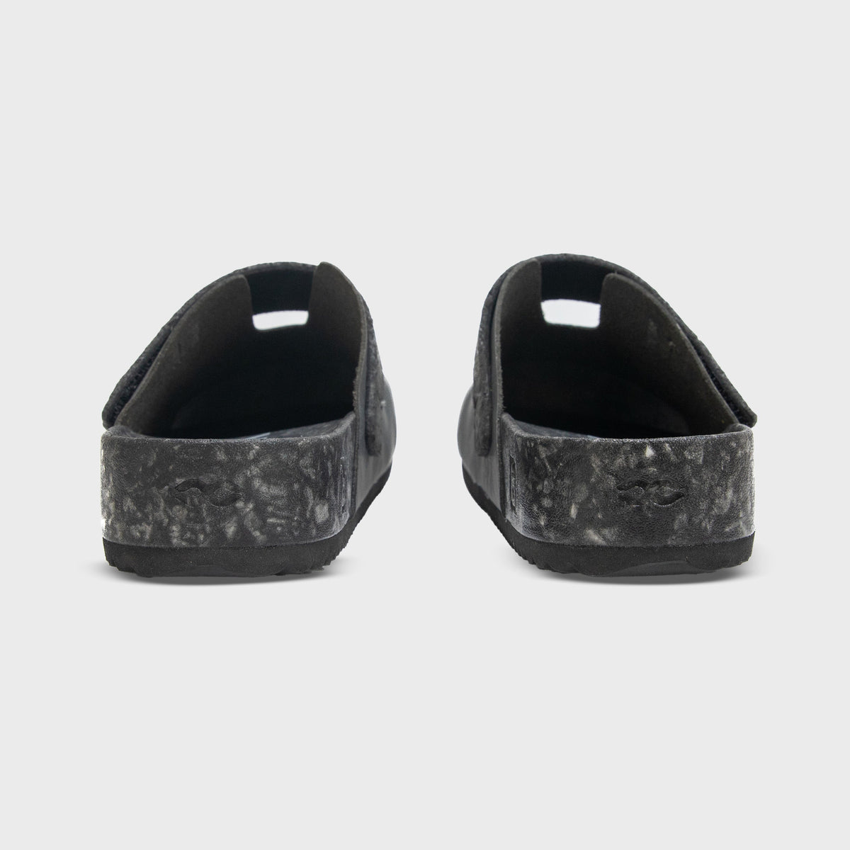 Rear view of Fleks More Mesa Clog in After Dark color, showcasing the stylish design and comfortable heel.