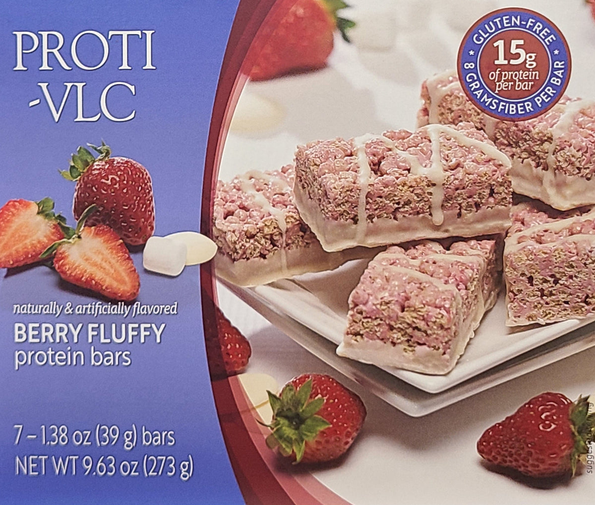 AmBari Nutrition Fluffy Berry Bar, a protein bar with a soft texture and berry flavor, shown in the image.