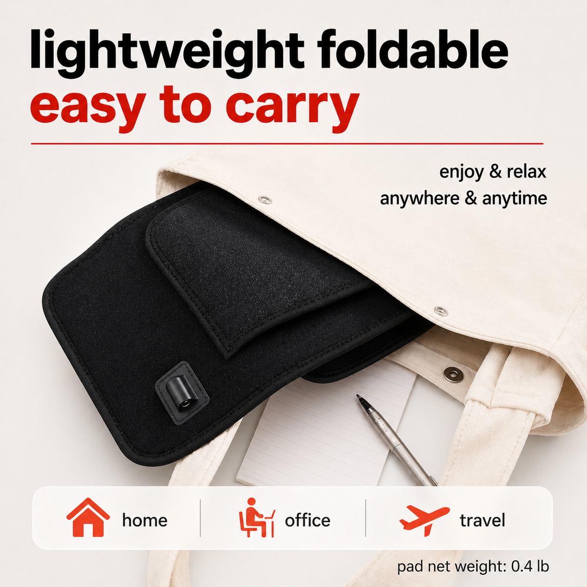 iReliev FullGlow™ Red Light and Near Infrared Therapy Wrap, lightweight and foldable for easy use and portability