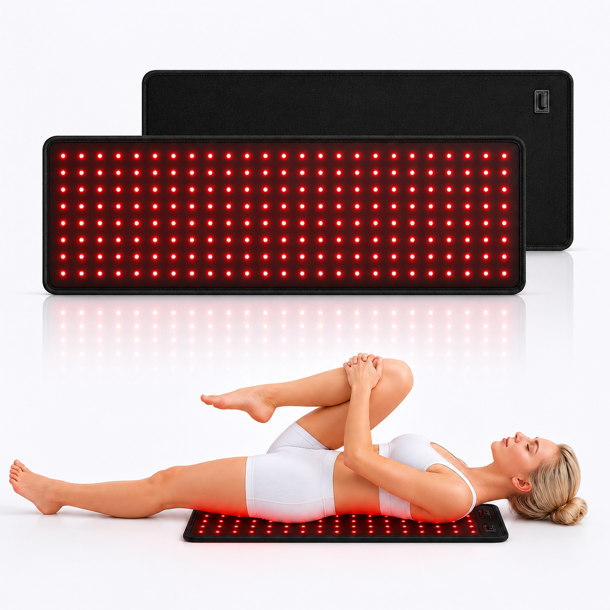 iReliev FullGlow™ red light and near infrared therapy pad, rectangular panel with red and infrared light therapy for pain relief