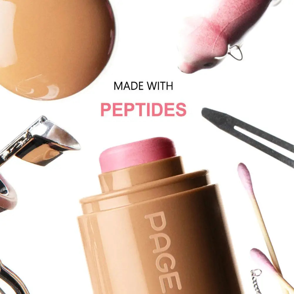 Blushimmer PAGE VINE Pocket Blush Stick with natural rouge powder for lips and cheeks, easy to apply hydrating cream formula.