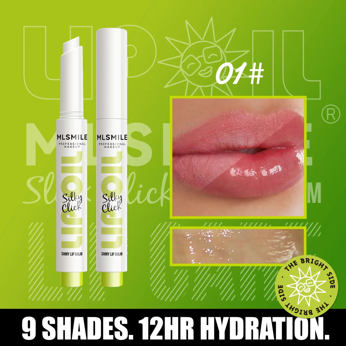 Multicolor Silky Click Lip Care Hydrating Lip Gloss by Blushimmer with radiant mirror shine and long-lasting, effortless press application.