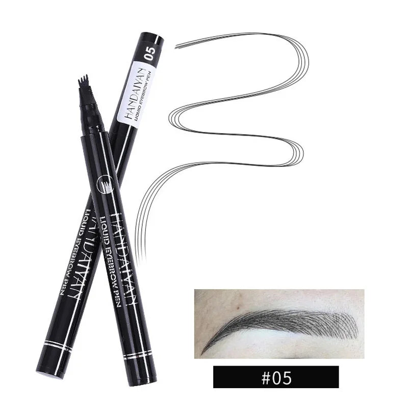 4D Microblading Eyebrow Pen 4 Forks Tip Eyebrow Tattoo Pencil Long Lasting Fine Sketch Liquid Eye Brow Make Up
