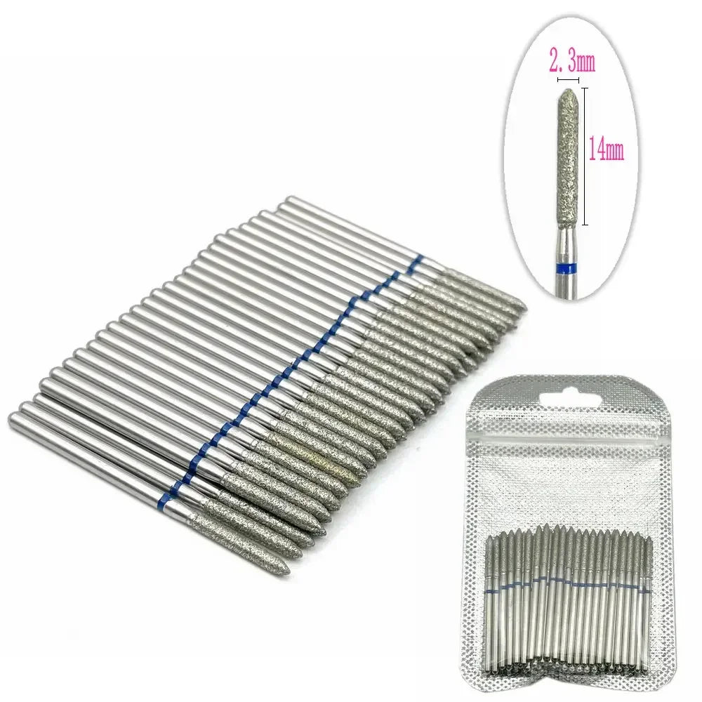 50pc Diamond Nail Drill Cuticle Clean Bit Set Milling Cutter for Manicure Electric Bits Accessories Dead Skin Remove Tool