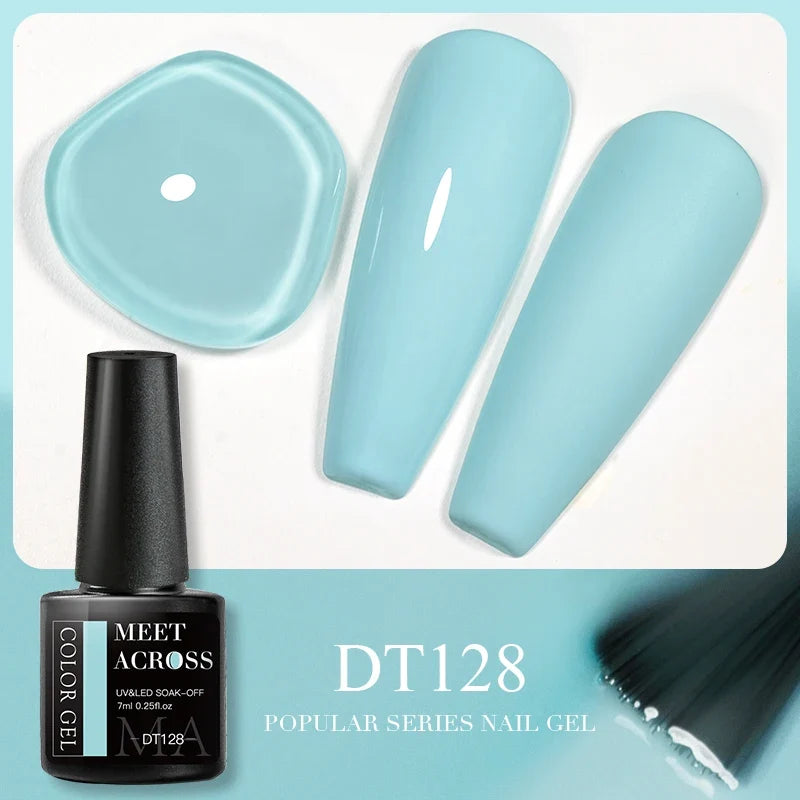 Blushimmer Meet Across 5ml pink dried flower gel nail polish with natural flower accents for UV and LED nail art.