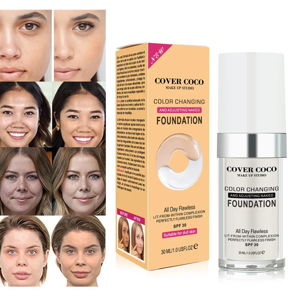 Blushimmer Cover Coco Long Lasting Concealer and Liquid Foundation in light, transparent shade with moisturizing skin tone finish
