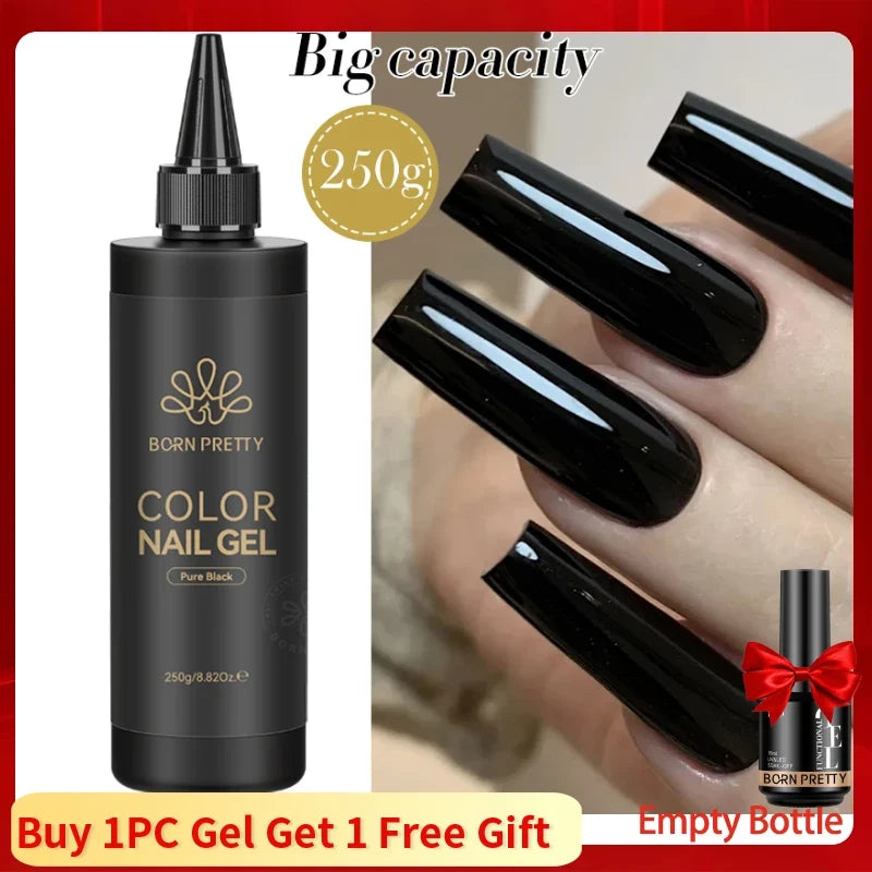 Blushimmer Born Pretty 250g milky white jelly nude gel nail polish refill package, translucent clear semi-permanent soak-off UV gel