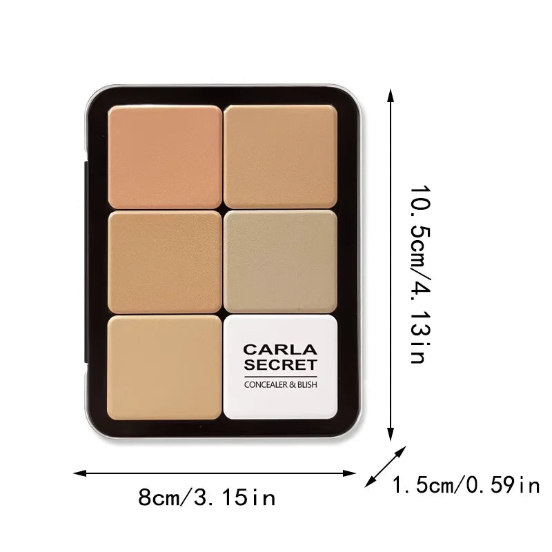 Blushimmer 12-color iron box concealer and blush cream palette with matte highlight and contour makeup for all-in-one face styling.