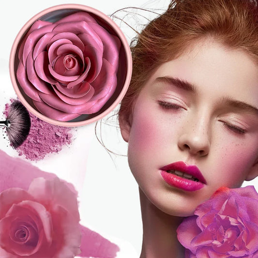 Blushimmer petal blush palette with matte and high-gloss contour and rouge creams, featuring soft pink shades for women’s makeup.