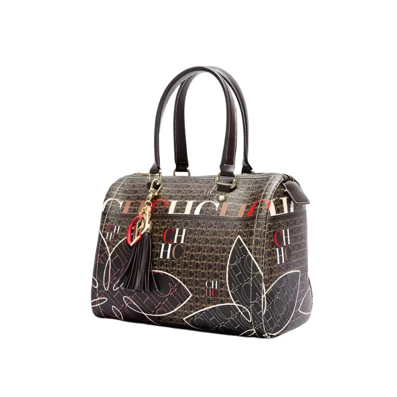 Large capacity floral bucket handbag by OBA for women, stylish accessory with spacious interior and vibrant floral design.