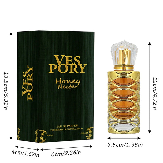 Blushimmer Sweet Caramel Vanilla perfume bottle for women, 50ml, with honey musk scent, elegant packaging, perfect for date night.