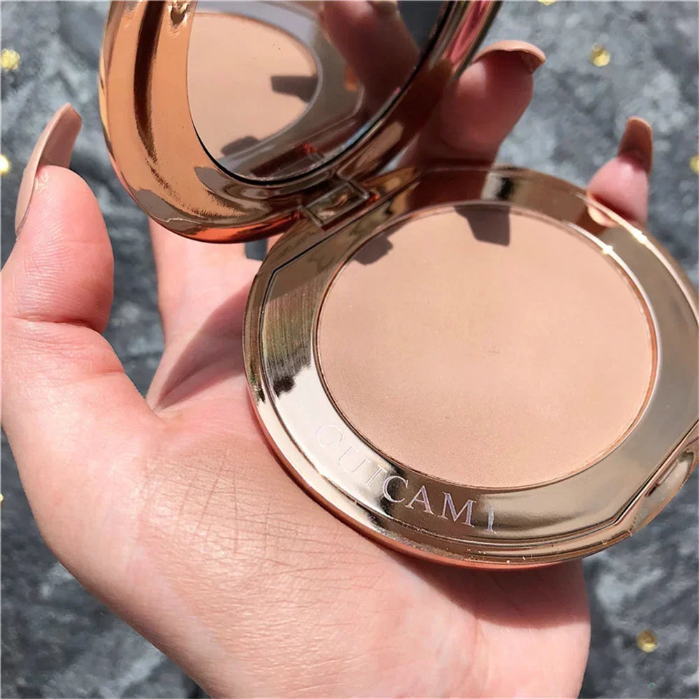 Blushimmer contour palette with mirror, featuring shadow powder, bronzer, nose shadow, and concealer for makeup enhancement.