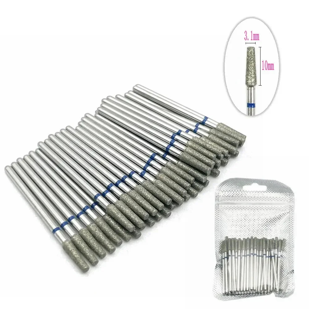 50pc Diamond Nail Drill Cuticle Clean Bit Set Milling Cutter for Manicure Electric Bits Accessories Dead Skin Remove Tool