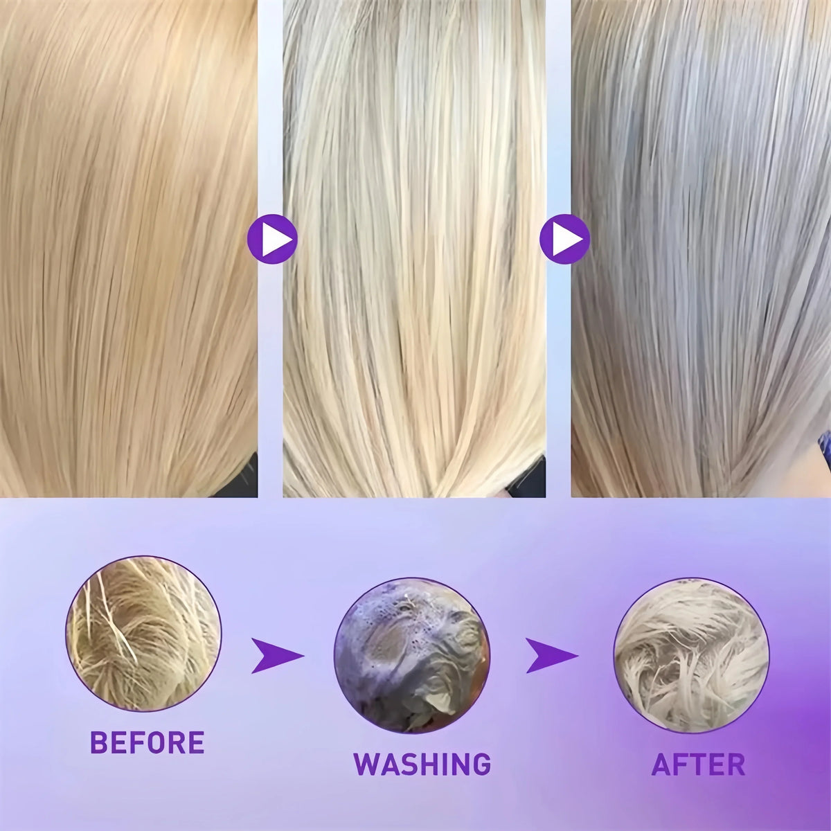 Professional Purple Shampoo Professional Yellow Removal Post Dyeing Gray Hair Care Bleached Highlighted Shampoo Revitalize 300ml