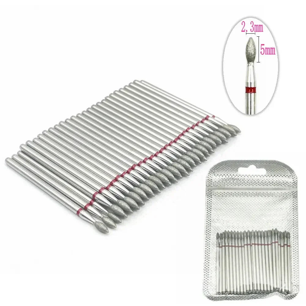 50pc Diamond Nail Drill Cuticle Clean Bit Set Milling Cutter for Manicure Electric Bits Accessories Dead Skin Remove Tool