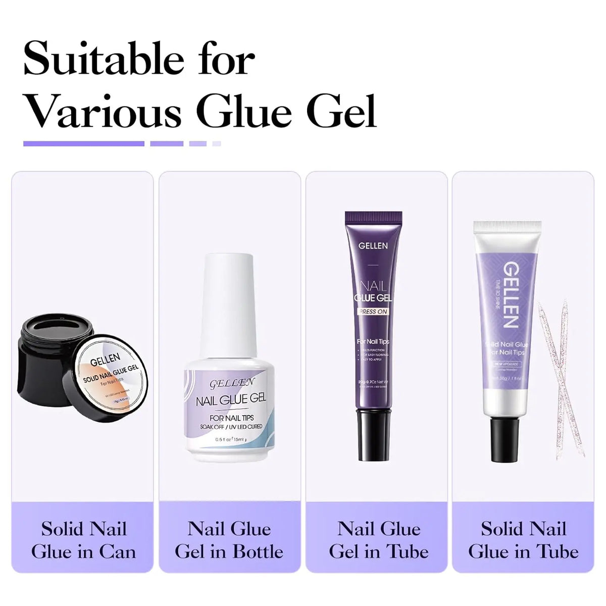 Blushimmer GELLEN 40ml nail glue remover with gentle, odorless formula for press-on nails, UV gel, and fake tips removal.